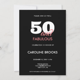 50歳の誕生日おめでとう！ブラックインビテーション 招待状