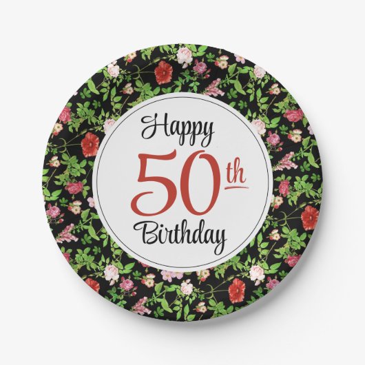 50歳の誕生日おめでとう ペーパープレート (正面)