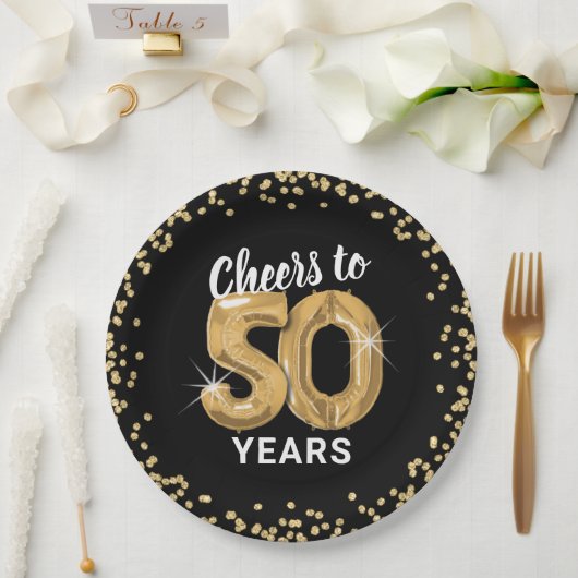 50歳の誕生日おめでとう ペーパープレート (ウェディング)