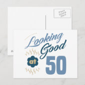 50歳の誕生日おめでとう ポストカード (正面/裏面)