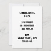 50歳の誕生日おめでとう！ユーモアたっぷりの牛の漫画招待状 招待状 (裏面)