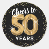 50歳の誕生日おめでとう ラウンドシール (正面)