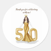 50歳の誕生日おめでとう ラウンドシール (正面)