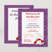 50歳の誕生日おめでとう レッドハットクラブパーティーへようこそ 招待状 (正面/裏面)