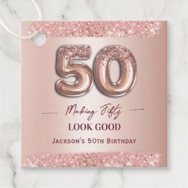 50歳の誕生日おめでとう ローズゴールド フェイバータグ