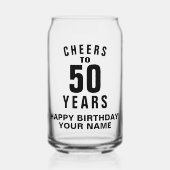 50歳の誕生日おめでとう 個人名入り ガラス缶 (正面)