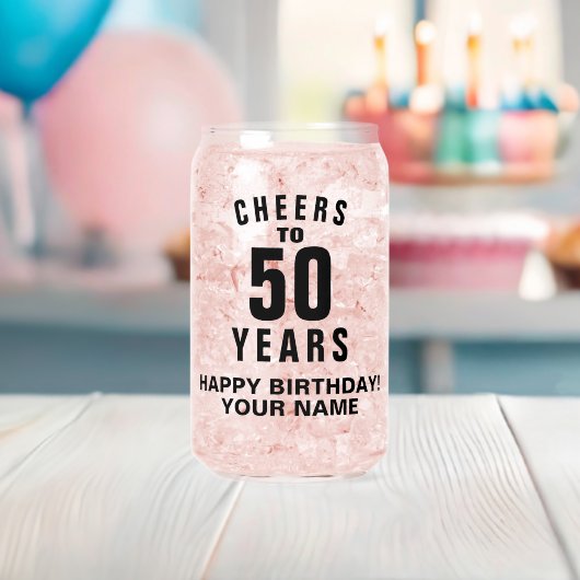 50歳の誕生日おめでとう 個人名入り ガラス缶 (インサイチュ (ベビーシャワー))