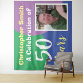 50歳の誕生日おめでとう!写真付きのタペストリー タペストリー (インサイチュ)