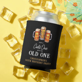 50歳の誕生日おめでとう 冷たいビール 缶クーラー