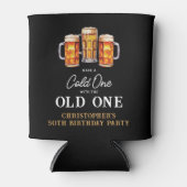 50歳の誕生日おめでとう 冷たいビール 缶クーラー (正面)