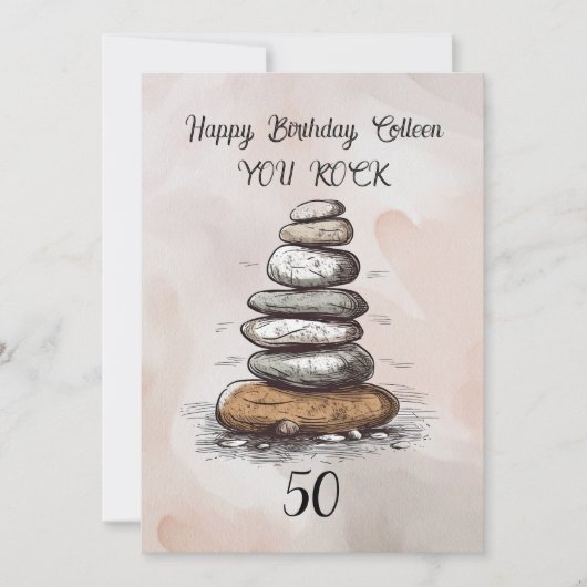 50歳の誕生日おめでとう　最高だよ　グリーティングカード 招待状 (正面)