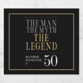 50歳の誕生日おめでとう 神話と伝説の人 ビールラベル (シングルラベル)