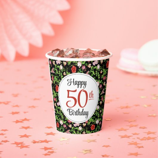 50歳の誕生日おめでとう 紙コップ (インサイチュ)