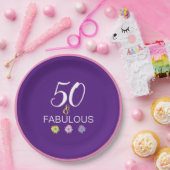 50歳の誕生日おめでとう 素敵なデイジーの節目 ペーパープレート (パーティー)