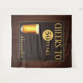 50歳の誕生日おめでとう!素敵な記念日を祝って乾杯! タペストリー (正面(横))