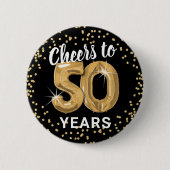 50歳の誕生日おめでとう 缶バッジ (正面)