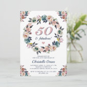 50歳の誕生日おめでとう！華やかなパーティーのお誘い 招待状 (スタンド正面)