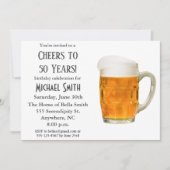 50歳の誕生日おめでとう　50年のモダンなお祝い ビール招待状 招待状 (正面)