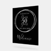 50歳の誕生日おめでとう 50年の歴史 ブラック アクリルサイン (傾斜)