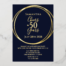 50歳の誕生日おめでとう 50年の軌跡を祝して ネイビーゴールド