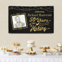 50歳の誕生日おめでとう 50年間の軌跡 ブラック&ゴールド