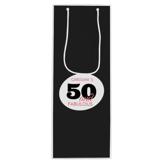 50歳の誕生日おめでとう 50歳も輝いて ワインギフトバッグ (正面)