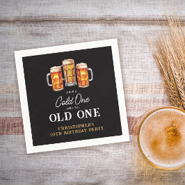 50歳の誕生日おめでとう Cold One With The Old One ビール スタンダードカクテルナプキン
