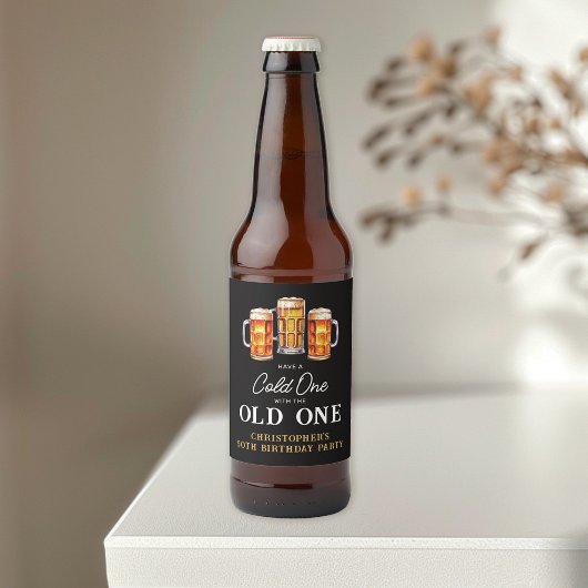 50歳の誕生日おめでとう Cold One With The Old One ビール ビールラベル