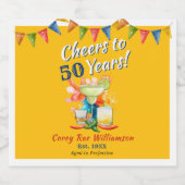 50歳の誕生日おめでとう Fiesta 50周年記念 ビールラベル (シングルラベル)