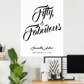 50歳の誕生日おめでとう Fifty and Fabulous ポスター (ホームオフィス)