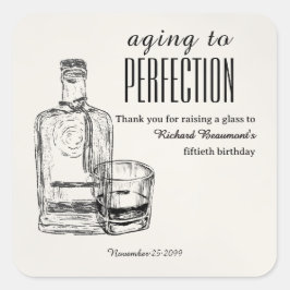 50歳の誕生日おめでとう Men's Vintage Aging to Perfection スクエアシール