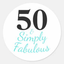 50歳の誕生日おめでとう Simply Fabulous ラウンドシール