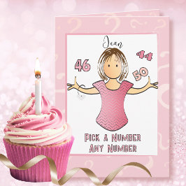 50歳の誕生日おもしろイラスト 女性向けカートゥーン カード