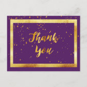 50歳の誕生日お礼のポストカード（パープルゴールド） ポストカード (正面)