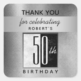 50歳の誕生日お礼 スクエアシール