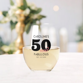 50歳の誕生日お祝いに ステムなしワイングラス