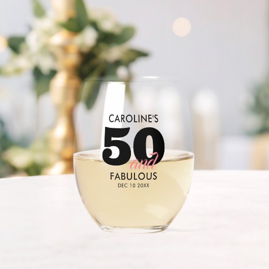 50歳の誕生日お祝いに ステムなしワイングラス (インサイチュ (ウェディング))