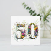50歳の誕生日お祝いのワイルドフラワーのテキスト (スタンド正面)