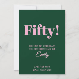 50歳の誕生日お祝いカード 招待状