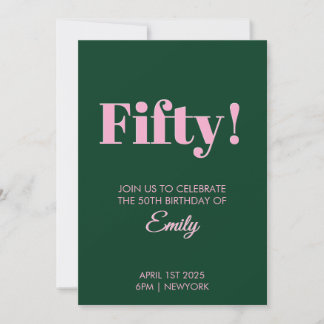 50歳の誕生日お祝いカード 招待状