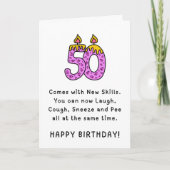 50歳の誕生日お祝いカード｜新しいスキルが付いてくる カード (正面)