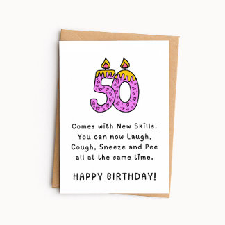 50歳の誕生日お祝いカード|新しいスキルが付いてくる カード