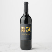 50歳の誕生日お祝いタキシードデザイン ワインラベル (正面)