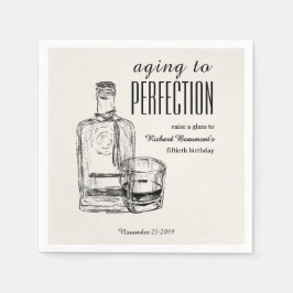 50歳の誕生日お祝いデザイン Men's Vintage Aging to Perfection スタンダードカクテルナプキン
