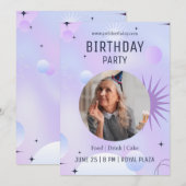 50歳の誕生日お祝い、写真 50歳の誕生日 招待状 (正面/裏面)