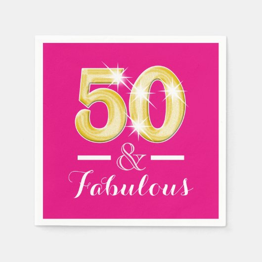 50歳の誕生日と素晴らしい女性 スタンダードカクテルナプキン (正面)