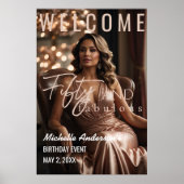 50歳の誕生日におしゃれなローズゴールドのポスター ポスター (正面)