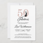 50歳の誕生日におすすめのエレガントなバースデーカード 招待状 (正面)