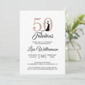 50歳の誕生日におすすめのエレガントなバースデーカード 招待状 (スタンド正面)