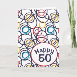 50歳の誕生日にぴったりなファンキーな落書き カード